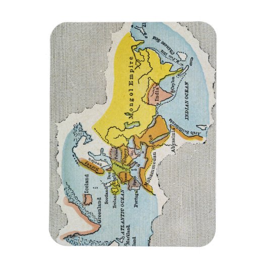 Magnet Flexible WORLD MAP, c1300. (Vertical)