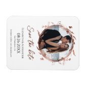 Magnet Flexible Wreath Rose Gold Foil Photo Enregistrer la date (Horizontal)