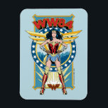 Magnet Flexible WW84 | Retro Comic Wonder Woman Badge de caractère<br><div class="desc">Wonder Woman (1984) | Un badge rétro style bande dessinée de Wonder Woman avec "WW84" écrit au-dessus.</div>