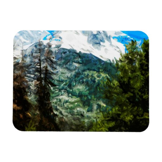 Magnet Flexible Wyoming Grand Teton Mountains Abstrait (Horizontal)
