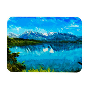Magnet Flexible Wyoming Grand Teton Mountains Abstrait
