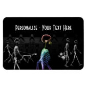 Magnet Flexible X-Ray Skeletons Midnight Stroll - B&W & Rainbow (Horizontal)