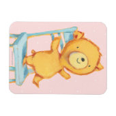 Magnet Flexible Yellow Bear Dance and Plays on Chair (Horizontal)