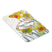 Magnet Flexible Yellow Daffodil Spring Flower Watercolor Birthday (Côté Droit)