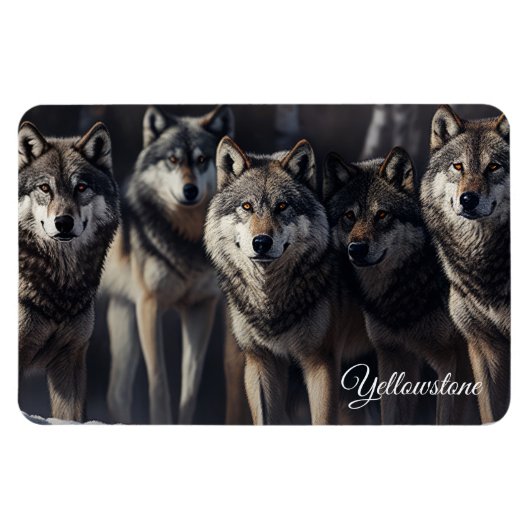 Magnet Flexible Yellowstone Magnet-Wolves (Horizontal)