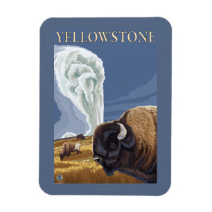 Magnet Flexible YellowstoneBison avec la vieille foi