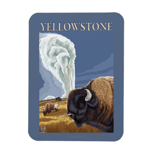 Magnet Flexible YellowstoneBison avec la vieille foi (Vertical)