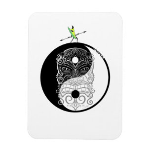 Magnet Flexible Yin Yang Tiki Masque guerrier