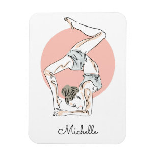 Magnet Flexible Yoga Woman nom personnalisé aimant