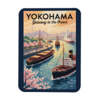 Yokohama Japon Illustration Voyage Art Vintage