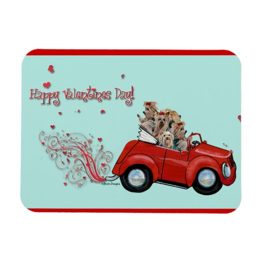 Magnet Flexible Yorkies Heureuse Sainte-Valentin (Horizontal)