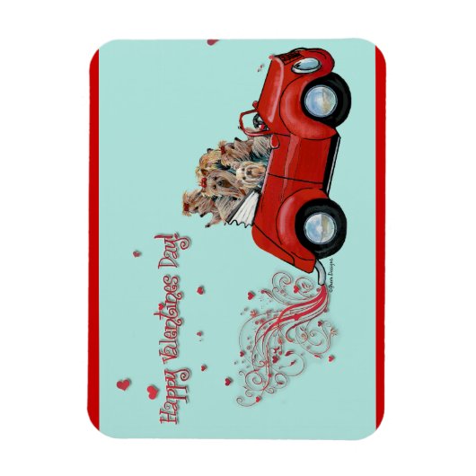 Magnet Flexible Yorkies Heureuse Sainte-Valentin (Vertical)