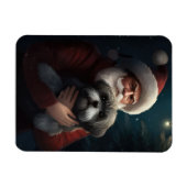 Magnet Flexible Yorkipoo avec Noël Festif du Père Noël (Horizontal)