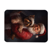 Magnet Flexible Yorkshire Terrier Santa Claus Festive Noël (Horizontal)