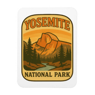Magnet Flexible Yosemite National Park Vintage Rétro Half Dome