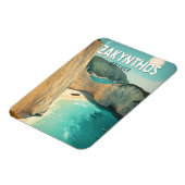 Magnet Flexible Zakynthos Greece Illustration Travel Art Vintage (Côté Gauche)