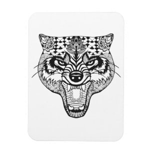 Magnet Flexible Zentangle a inspiré le loup