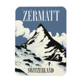 Magnet Flexible Zermatt Suisse impression de ski (Vertical)