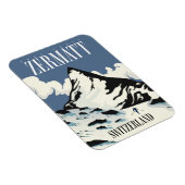 Magnet Flexible Zermatt Suisse Impression ski (Côté Droit)