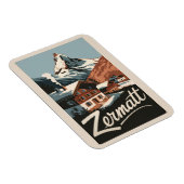 Magnet Flexible Zermatt Suisse Travel Art Vintage (Côté Droit)