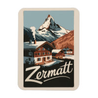 Zermatt Suisse Travel Art Vintage