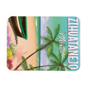 Magnet Flexible Zihuatanejo affiche de vacances à la plage mexicai (Horizontal)