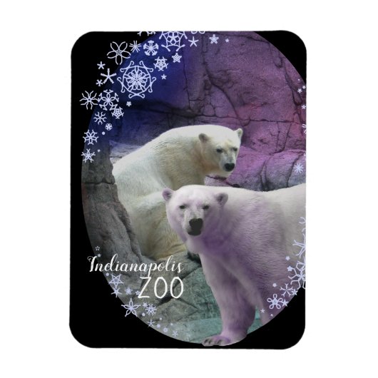 Magnet Flexible Zoo d'Indianapolis Polar Ours Snowflakes (Vertical)