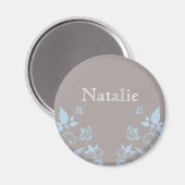 Magnet floral papillon bleu (Recto/Verso)