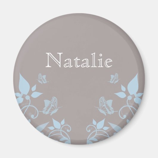 Magnet floral papillon bleu (Devant)