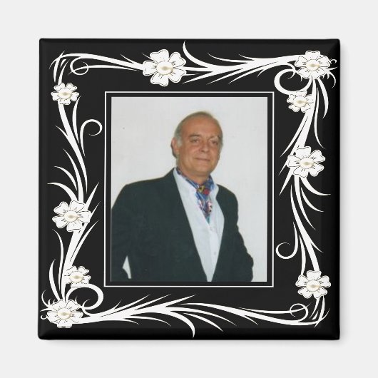 Magnet Floral voeg Uw foto toe Magneet (Voorkant)