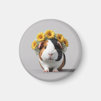 Magnet frigorifique 3D Boho pintade cobaye ronde