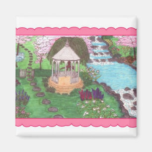 Magnet-Gazebo in een prachtige tuin Magneet