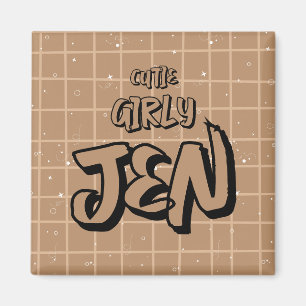 Magnet Gingham Brun Fille Mignonne