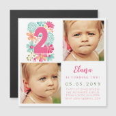 MAGNET Girls Gold Numéro 2 2E Anniversaire Année P (Devant / Derrière)