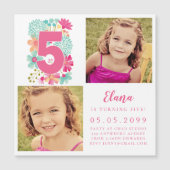 MAGNET Girls rose Numéro 5 5e anniversaire année p (Devant)