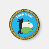 Magnet Golf - Naam toevoegen - Golfer Magneet (Voorkant)