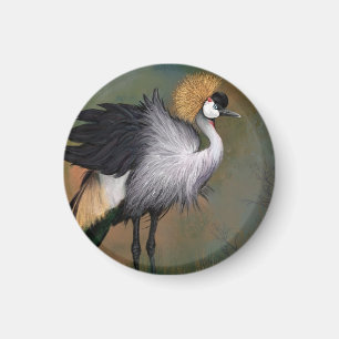 Magnet Gray Crowned Crane Bird Magneet