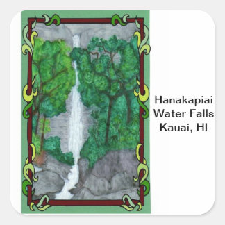Magnet-Hanakapiai Water Herfsten Vierkante Sticker