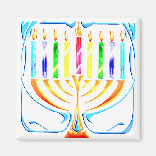 Magnet : Hanoukka Menorah - Chanukah Menorah (Devant)