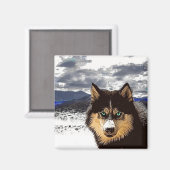 Magnet Husky Sibérien (Recto/Verso)