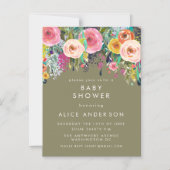 |MAGNET| Invitation Baby shower floral peint (Recto)