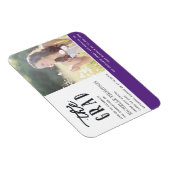 Magnet Invitation de la fête des diplômés violet e (Côté Droit)