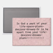 Magnet: "Is God een deel van je leven?" Magneet (Voorkant / Achterkant)