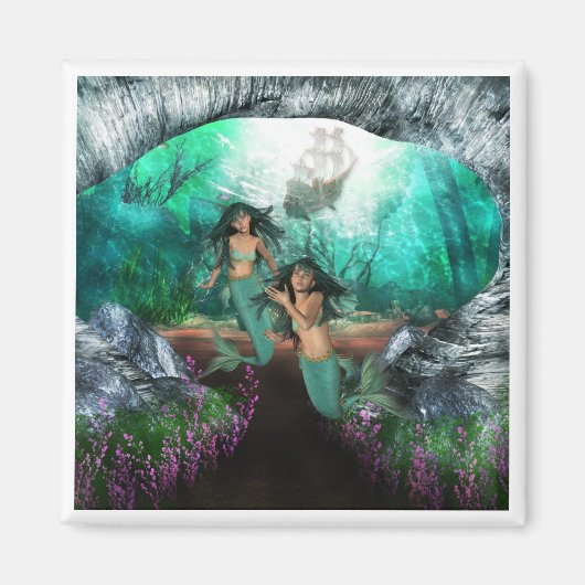 Magnet jumeaux de sirène (Devant)