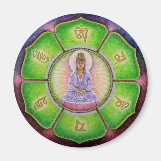 Magnet Kuan Yin "Om Mani Padme Hum" (Devant)