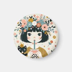 Magnet “La petite fille au bubble tea“