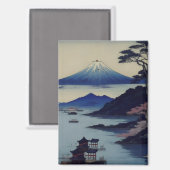 Magnet - Lake, Pine and Mountain - Japan (Recto/Verso)