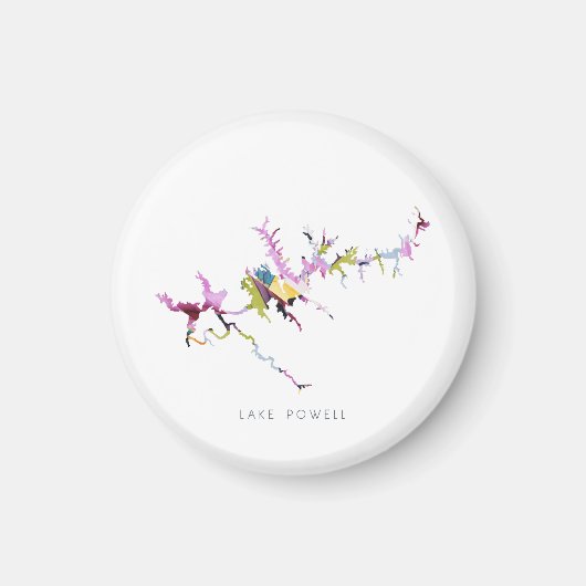 Magnet Lake Powell minimalist Silhouette Map Magneet (Voorkant)