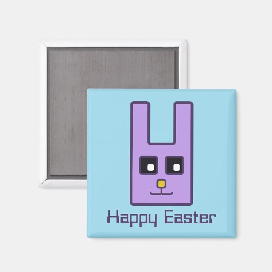 Magnet lapin de Pâques carré (Recto/Verso)
