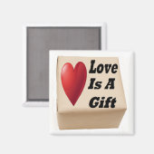 Magnet Love is een Gift Magneet (Voorkant / Achterkant)